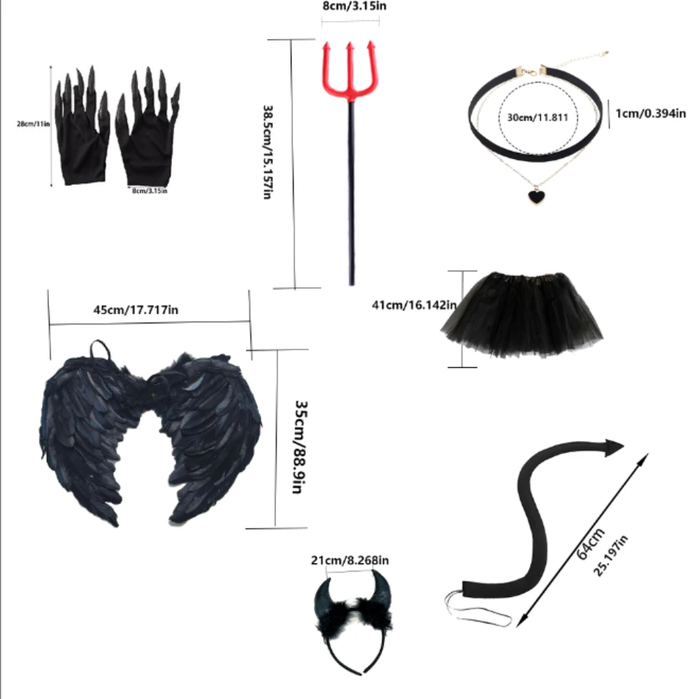 Zestaw Skrzydeł na Halloween PESENAR, Błyszczące Skrzydła Wampira, Skrzydła Diabła, Kostium Nietoperza, Akcesoria do Przebrań na Halloween dla Kobiet