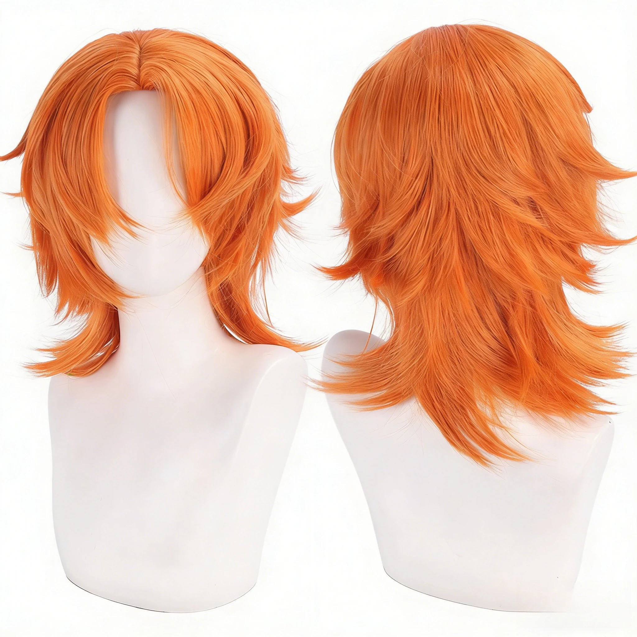 Peluca de Cosplay de Nick Wilde Fox para hombre y mujer, 40cm, pelo naranja de longitud media, pelucas de juego de rol de película de Anime, accesorios de disfraz Comic-con