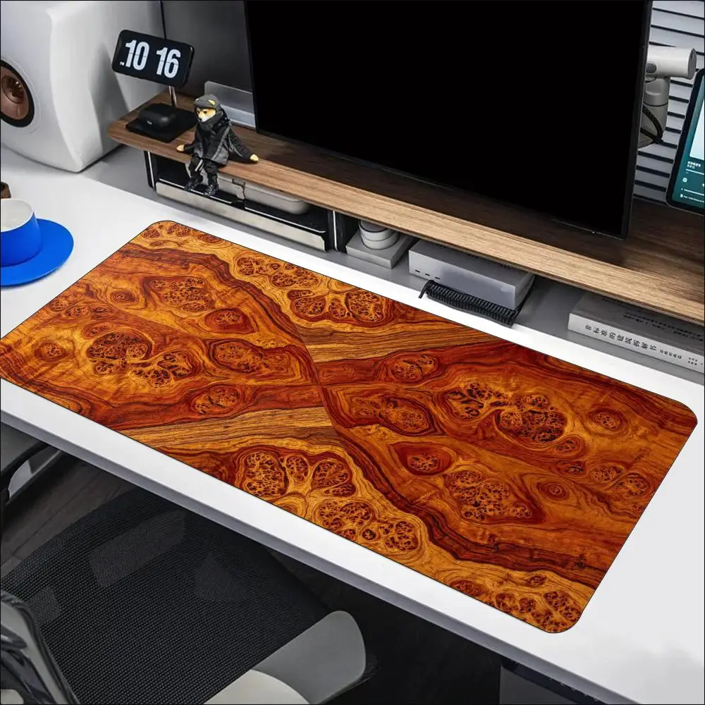 Vintage Wood Grain Large Gaming Mouse Pad Non Slip Rubber Base Stitched Edges Extended Mouse Mat For PC Laptop Gaming Office Use