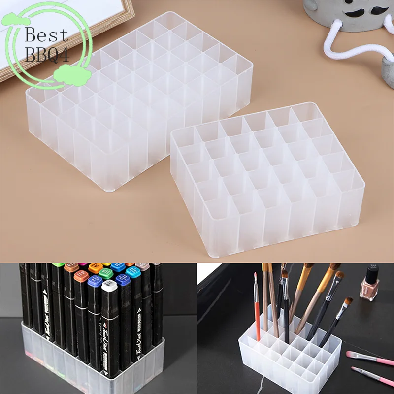 (BBQ4)30/40 Slots Marker Pen Storage Holder Brush Pencil Rack Table Stand Organizer Multifunction Tool
