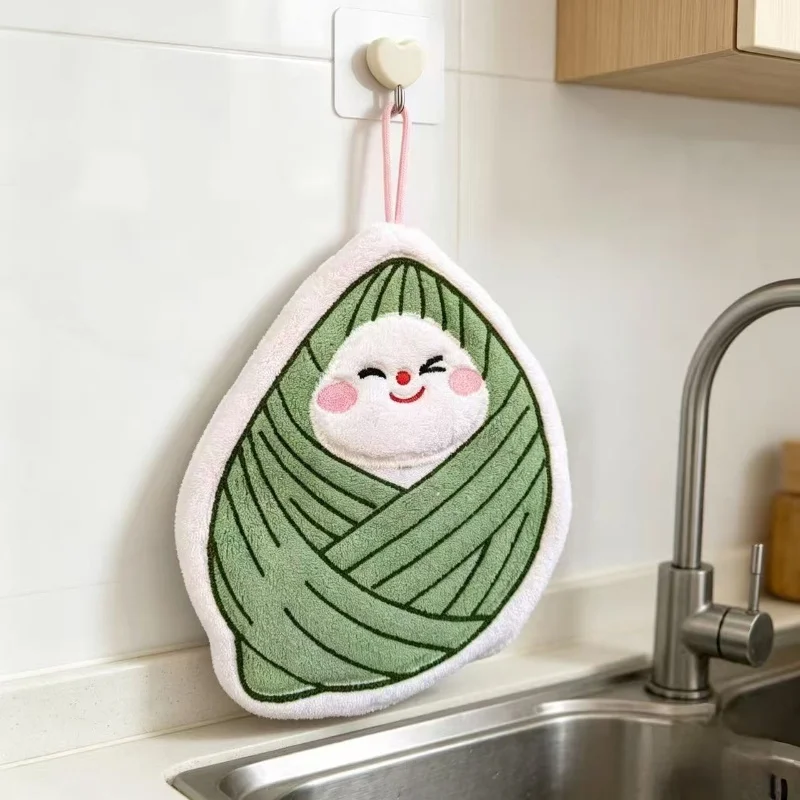 Dragon Boat Festival Cartoon Zongzi Kitchen Wipe Cute Hanging Water Absorbent Handtowel Toilet Children Absorb Water Soft Skin