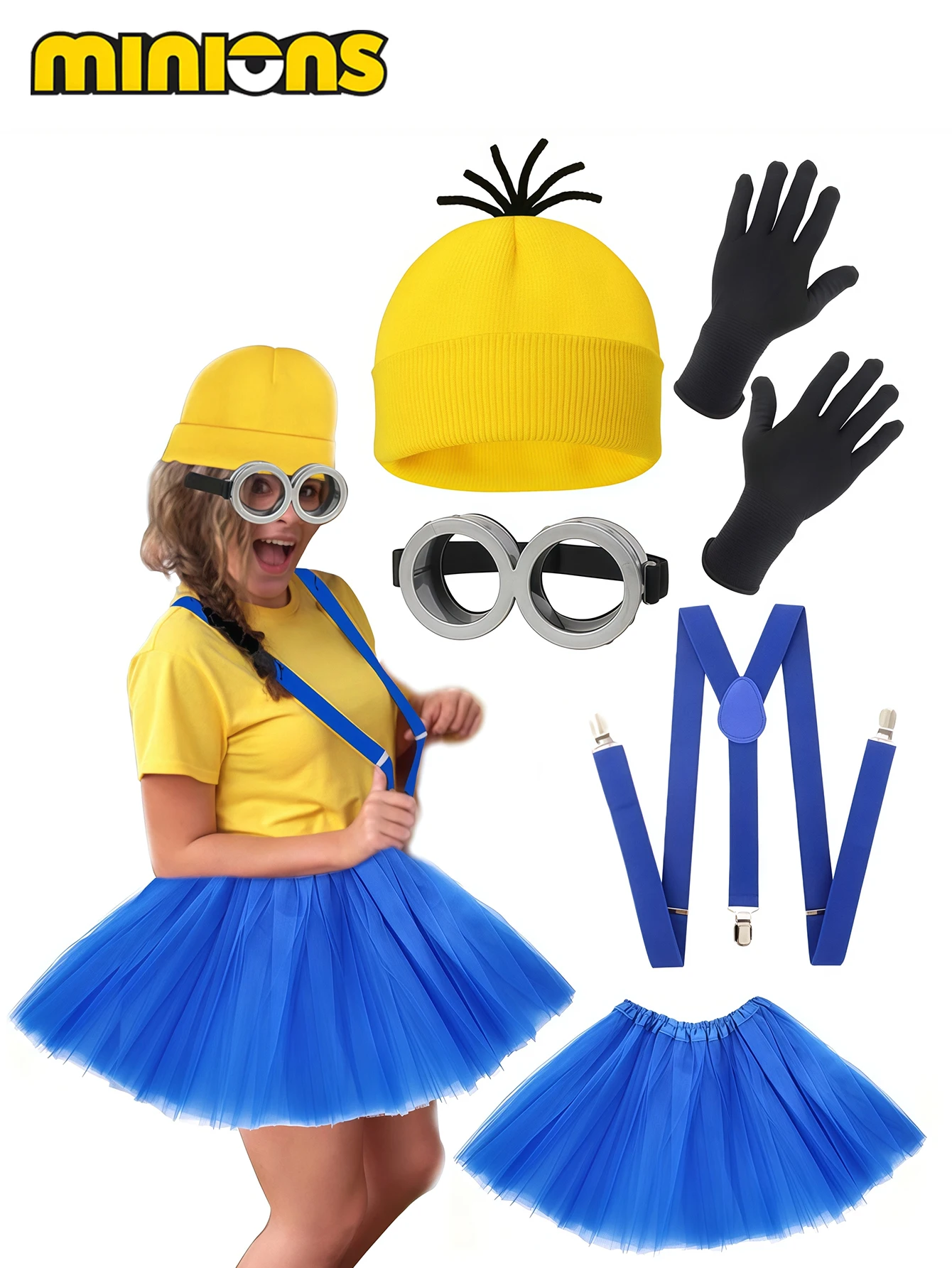 4/6 قطعة MINISO Minions ليتل الأصفر قبعة قفازات مجموعة هالوين زي الدعائم تأثيري لعب الأدوار ، أفضل هدية عطلة للجيد