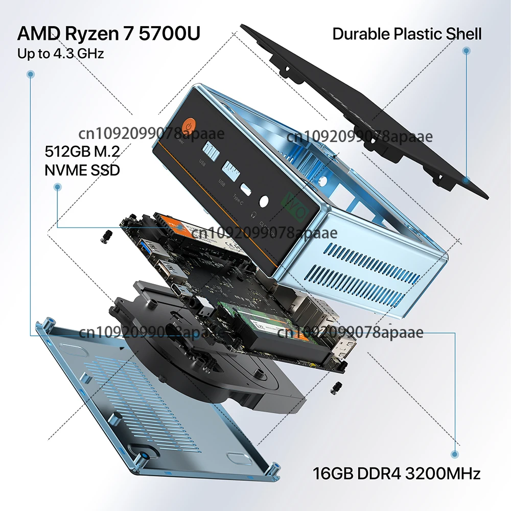 كمبيوتر صغير أصلي جديد AMD Ryzen 7 5700U Wifi 6.0 BT5.2 للألعاب R7 5700U DDR4 16GB 512GB SSD كمبيوتر صغير محمول لنظام التشغيل Windows 11 Pro #5