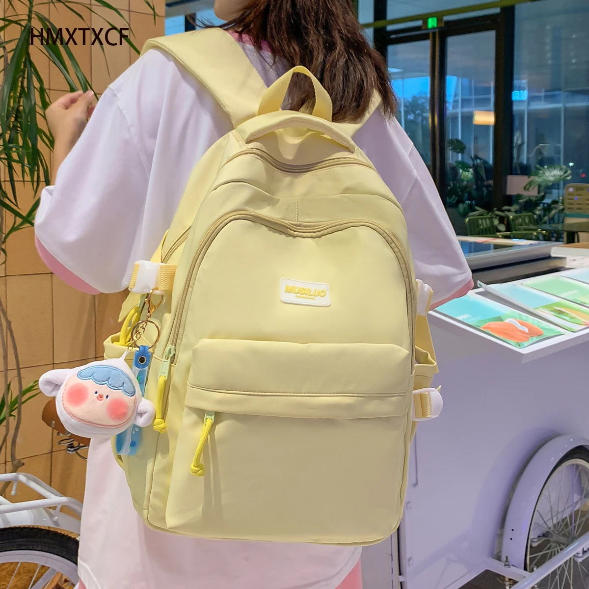 Woman Backpack Comfort Nylon Rucksack for Teenager Fashion Schoolbag Kawaii  Bag Lovers Travel Shoulder