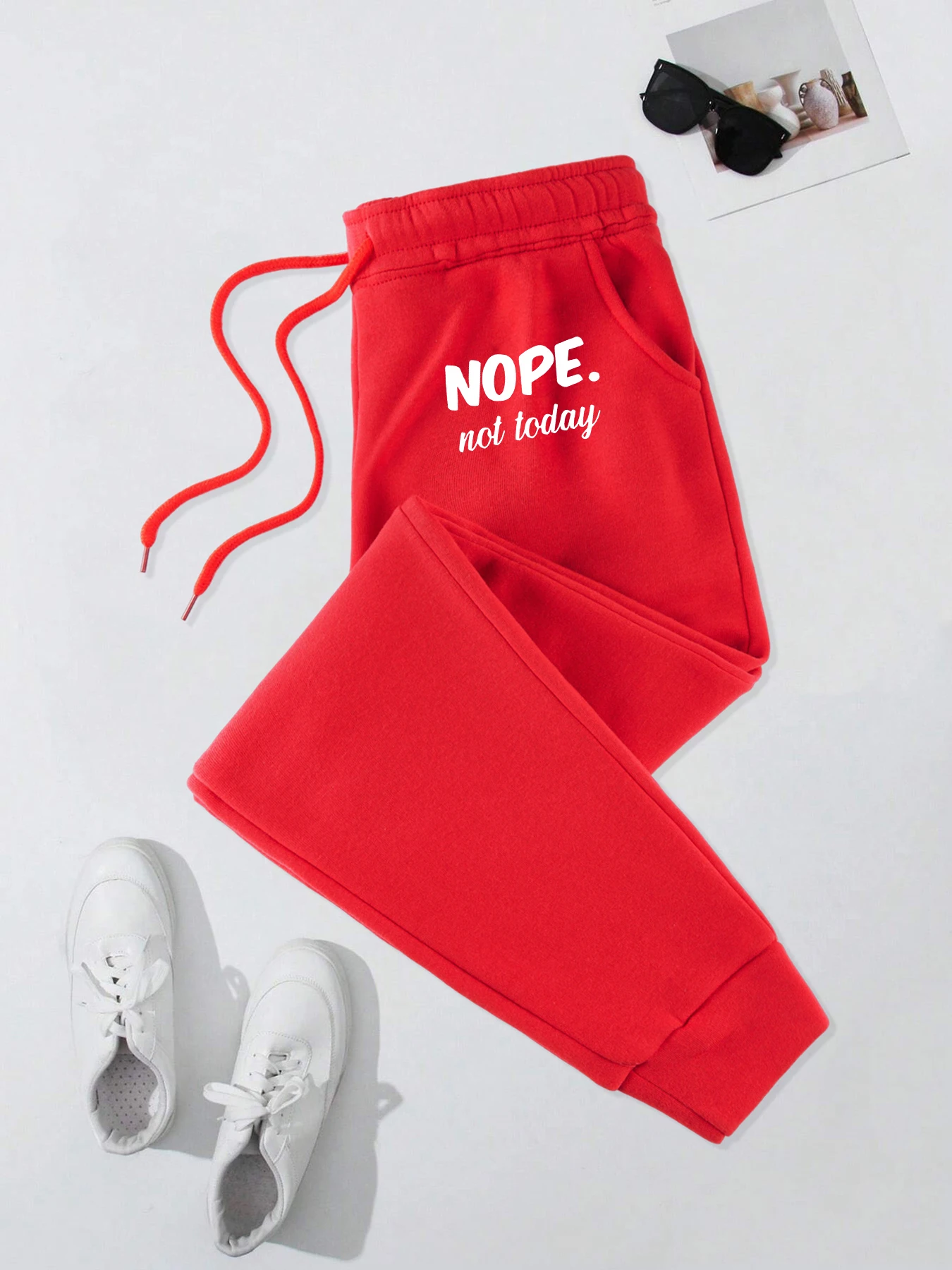 

Nope Not Today Letter Patterns Men'S Pants Comfortable Fleece Trousers Trendy Street Sweatpants Soft Casual Men Jogging Pant