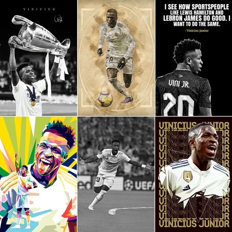 

Vinicius Junior Football Sport Player Posters Metal Plaque Poster Club Home Bar Cave Classic Plaques Tin Sign Room Wall Decor