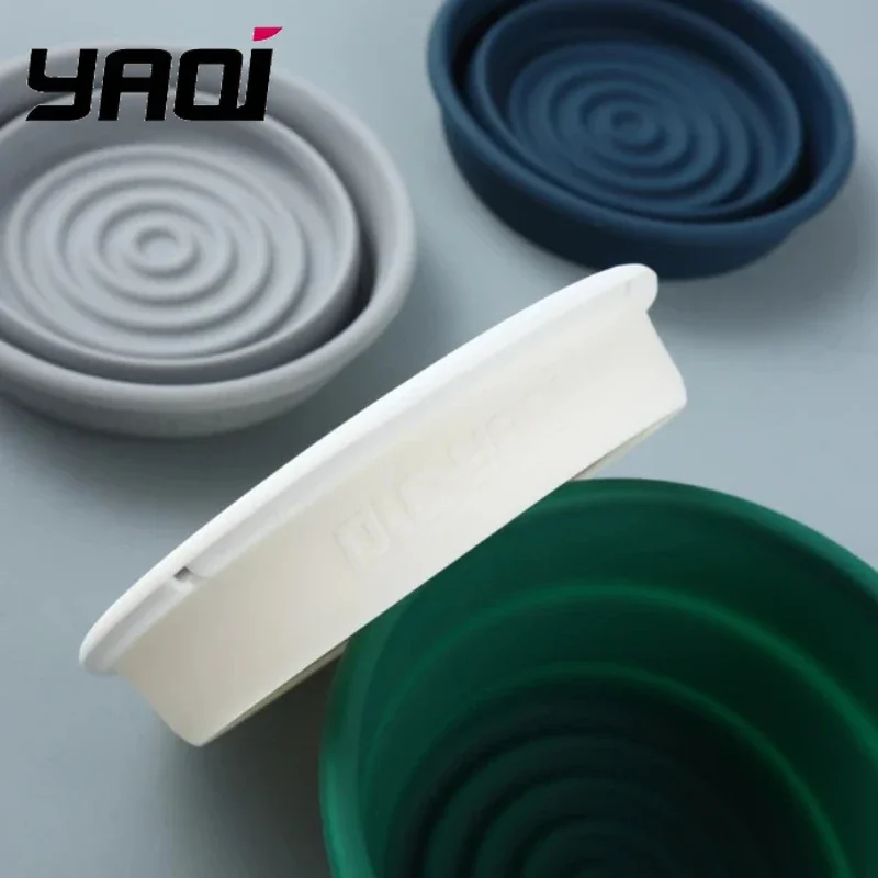 2026 YAQI Black,White,Gray,Blue,Green Color Collapsible Silicone Shaving Bowl shaving Travel accessories tool