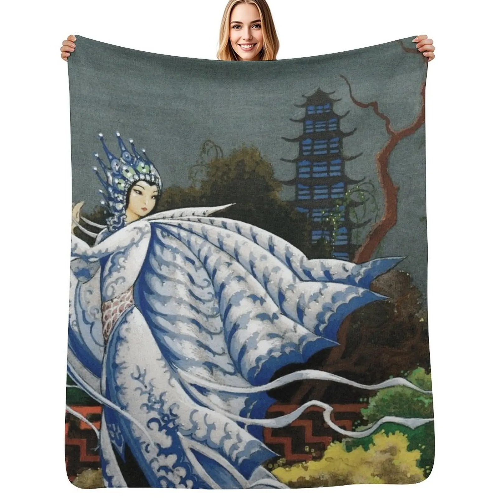 Porcelain Princess By Rudolf Koivu Throw Blanket Cozy Throw Blanket for Bed Sofa Chair