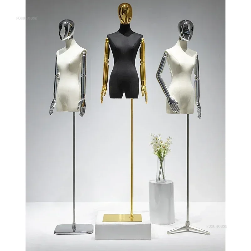 Luxury Electroplated Mannequins for Tailors Golden Small Chest Clavicle Mannequins Simple Commercial Designers N