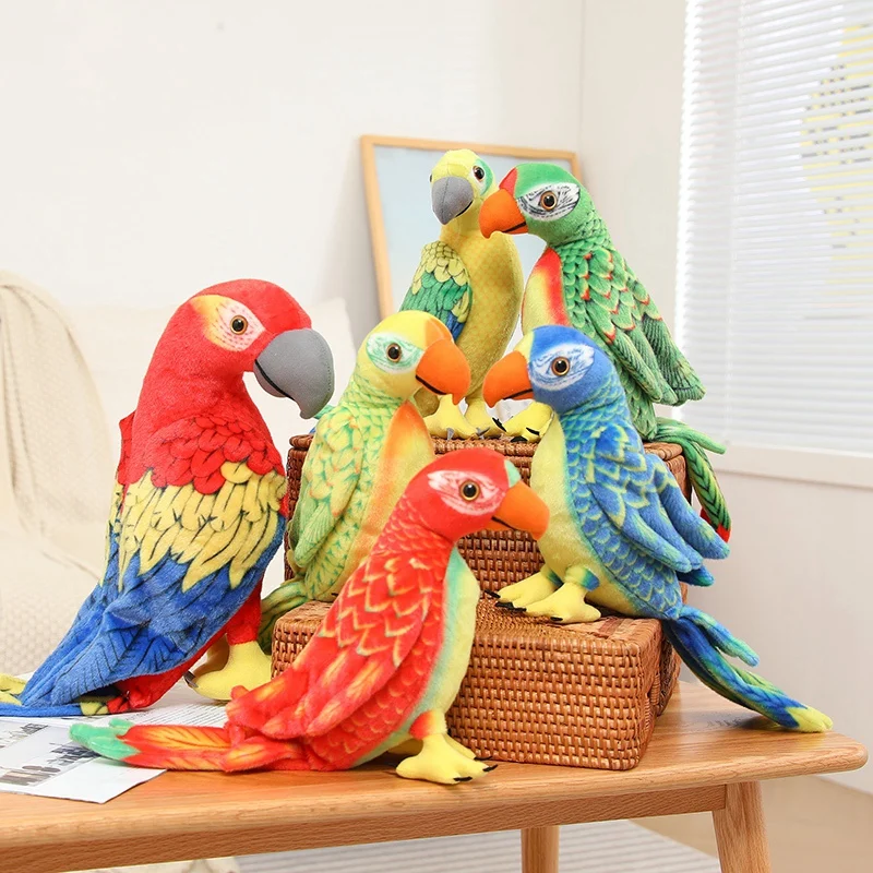 

Simulation Parrot Plush Toy Cute Stuffed Animals Bird Plushies Doll Kawaii Soft Kids Toys for Girls Boys Child Gifts Home Decor