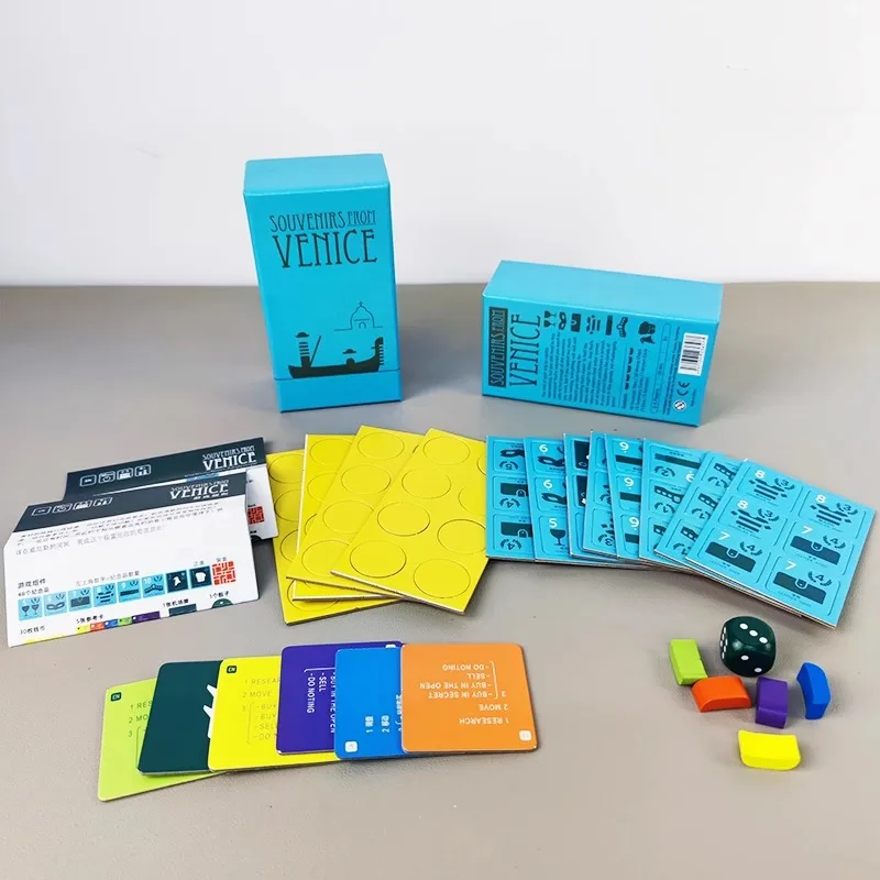 Jeux de société de stratégie "Rouvenirs de Venise • Un faux artiste • Panique de neuf carrelage • Adventure en haute mer • DURIAN•Fun jeu de cartes TROLL