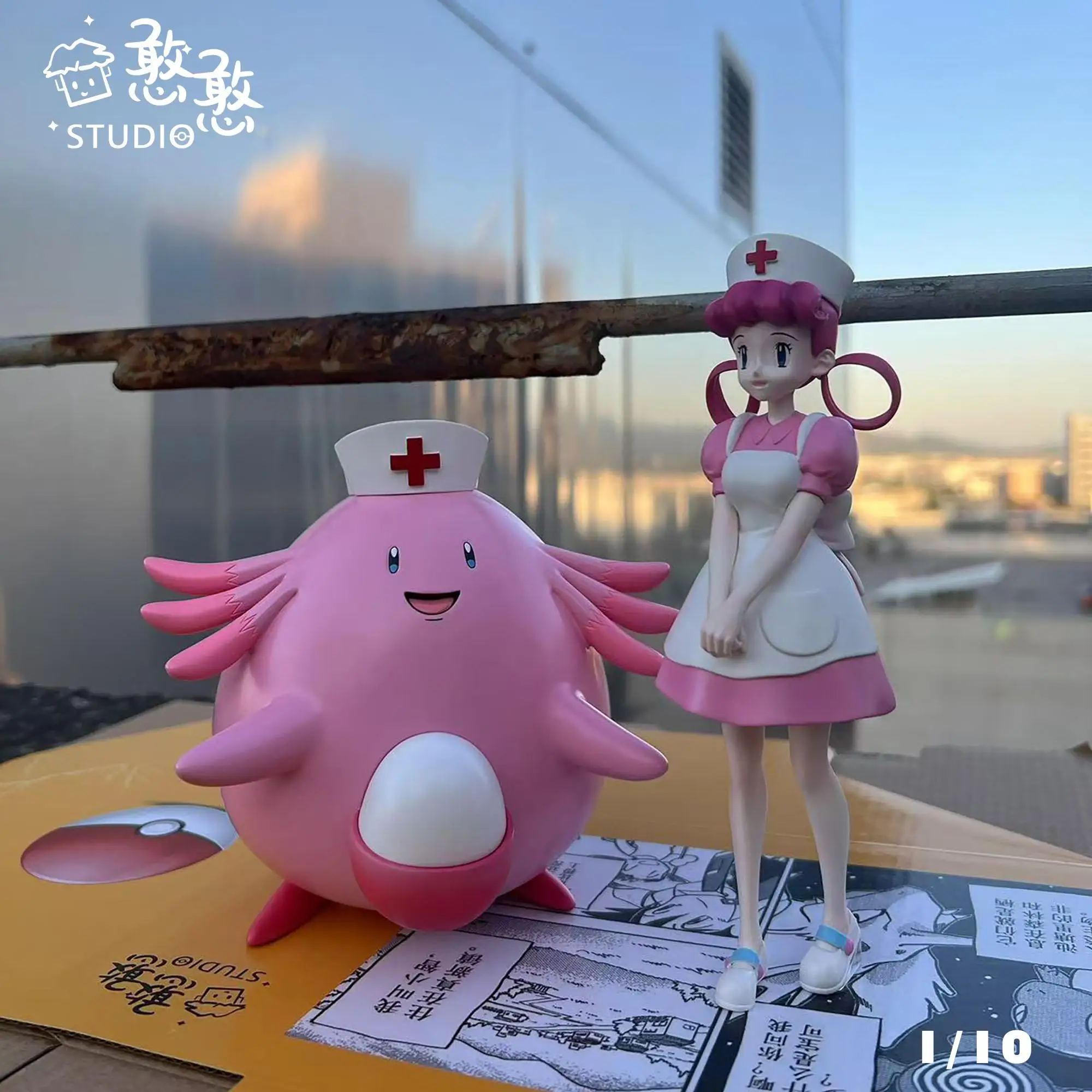 

In Stock PokéMon 1/10 Scale Doll Model: Adorable Nurse Joy And Chansey Figure Cartoon Ornament Anime Peripheral Collectible Gift