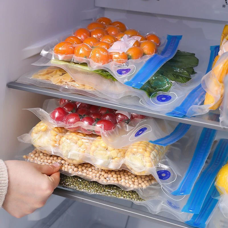 Cozinha Vacuum Bags for Vacuum Sealer, Máquina de selagem, Tipo Zipper, Reutilizáveis, Preservação de alimentos, Embalagem Bags, 10 Pcs