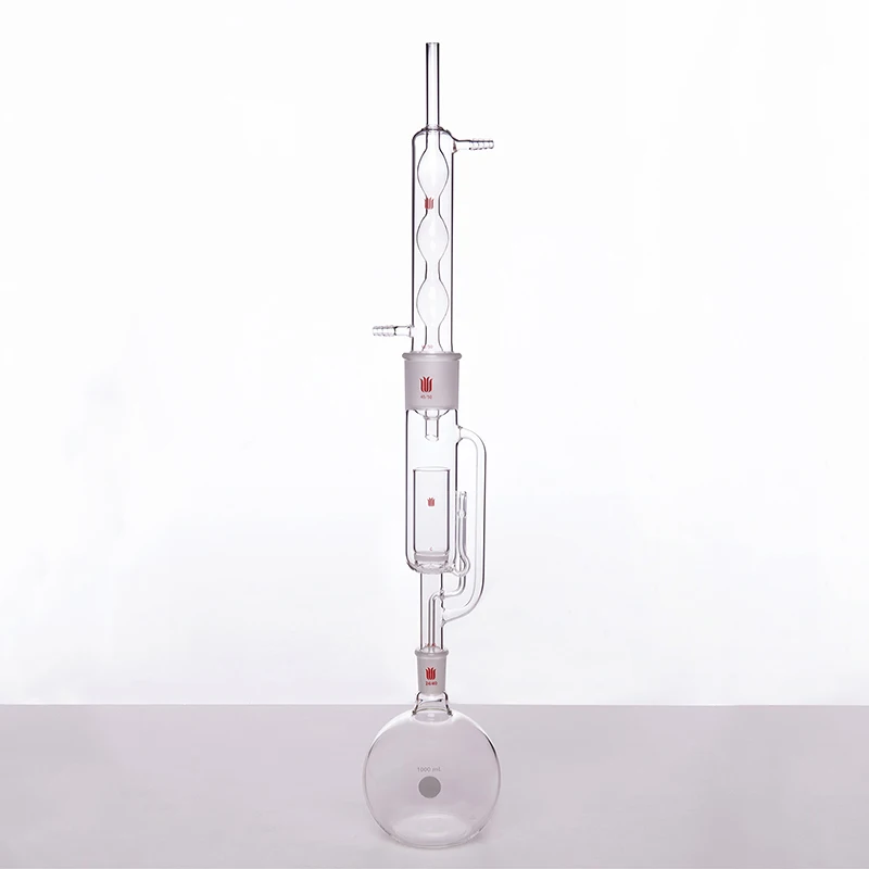 SYNTHWARE A complete set of soxhlet fat extractor, Extraction sleeve+spherical condenser+fat extraction tube+flat bottomed flask