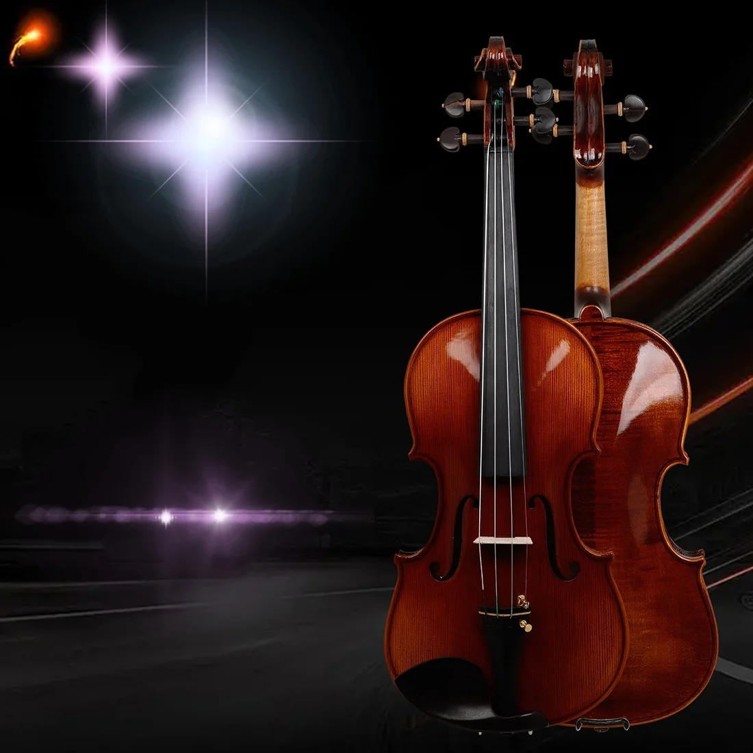 

Высококачественная скрипка Aston Villa ручной работы 4/4 с кленовой спинкой, гриф из черного дерева, натуральный тигровый узор