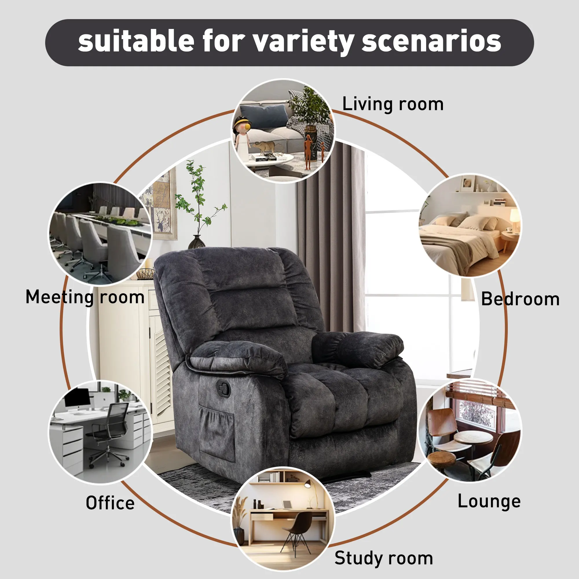 1-Piece Manual Body Massage With Heating Function Sofa Chair Comfortable Elderly Chair Functional Chair With Storage Bag
