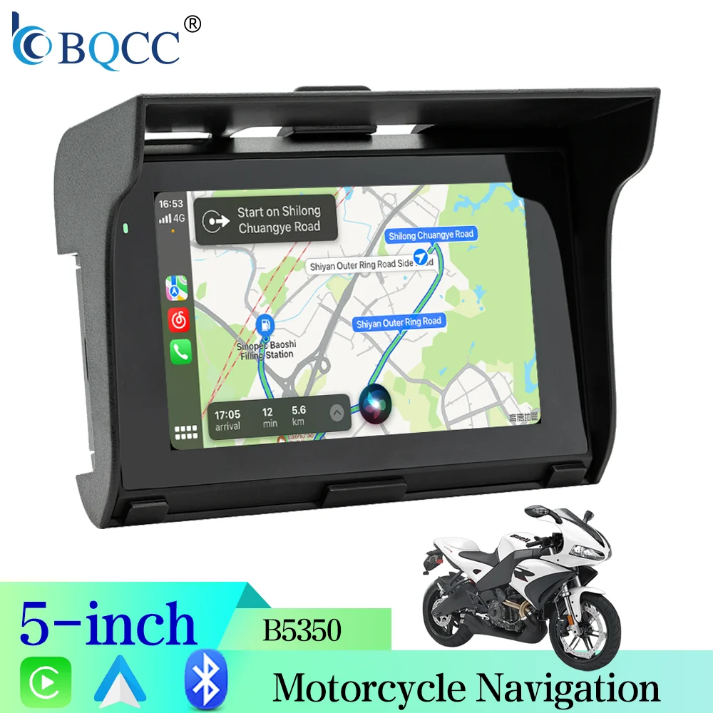 

BQCC 5,0-дюймовый беспроводной CarPlay Moto Android Auto портативный цифровой мотоцикл приборная панель GPS-навигация экран монитора
