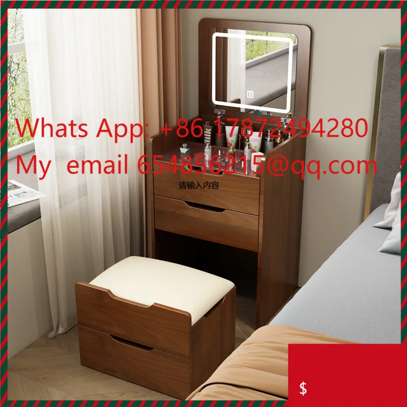 Modern High-end Home Brown  Desk  Folding Makeup Taand Showcase Folding Beauty Cabinets for Make up Shops