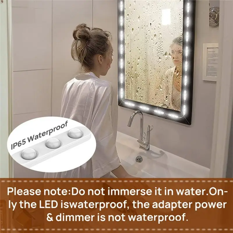 A19F-LED Vanity Lights For Mirror, Lights For Makeup Vanity, 20X3 Leds USB 5V 3 Color Mirror Lights, Mirror Not Included