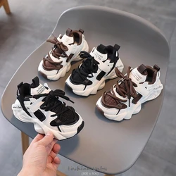 Children's Leather Patchwork Sneakers Spring Autumn New Baby Soft Bottom Casual Shoes School Sports Sneakers For Boys Girls