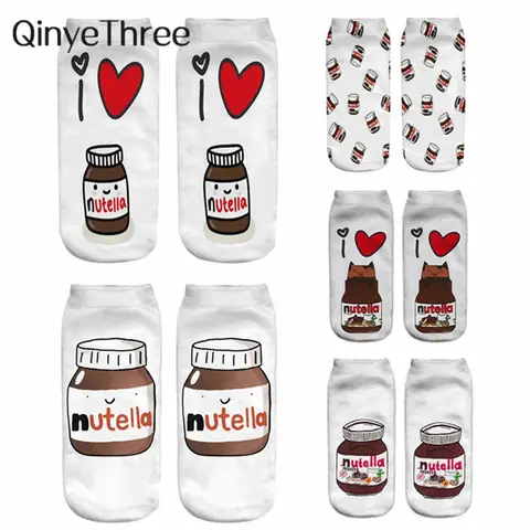 Women's 3D Food Character Socks Nutella QinyeThree