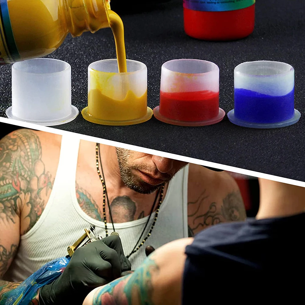 For Shipping Extra Cost Plastic Tattoo Ink Cups Caps 11mm Clear self standing Ink Caps Tattoo Pigment Cups Supply