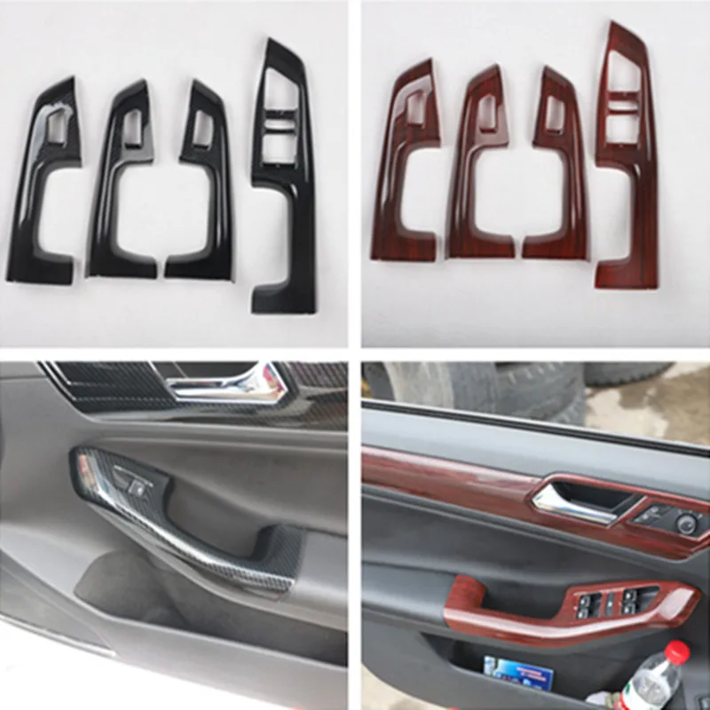 

4pcs/lot Car stickers ABS carbon fiber grain car window lift panel decoration cover for Volkswagen vw 2015-2018 Jetta 6 MK6