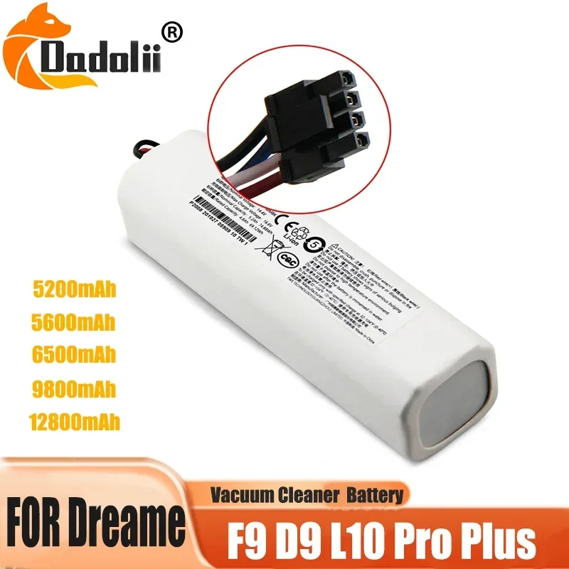 

P2008-4S2P-MMBK оригинальный для робота-пылесоса Dreame D9 F9 L10 L10 Pro 14,4 В 12800 мАч литий-ионный аккумулятор 4INR19/66-2