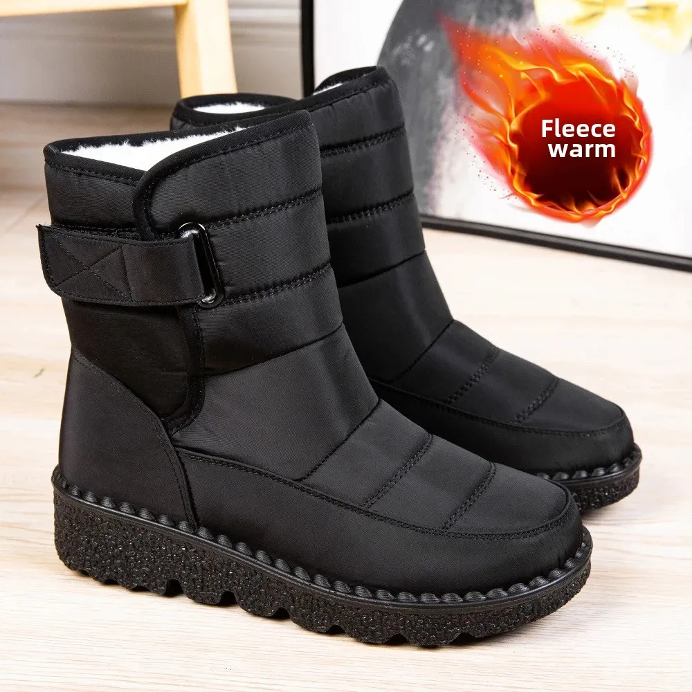 

New Hot Sale Of The Season Women's Snow Boots Warm Waterproof Casual Magic Tape Booties Size 44 Comfortable Winter Shoes for Lad