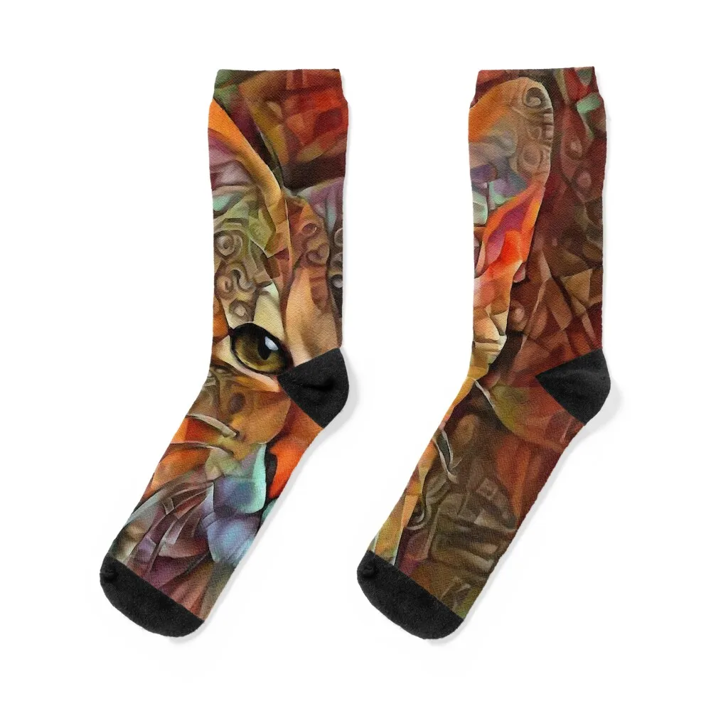 Zitoo, cat, gato, chat, kitty, lea roche paintings Socks designer brand compression golf sports and leisure Women Socks Men's