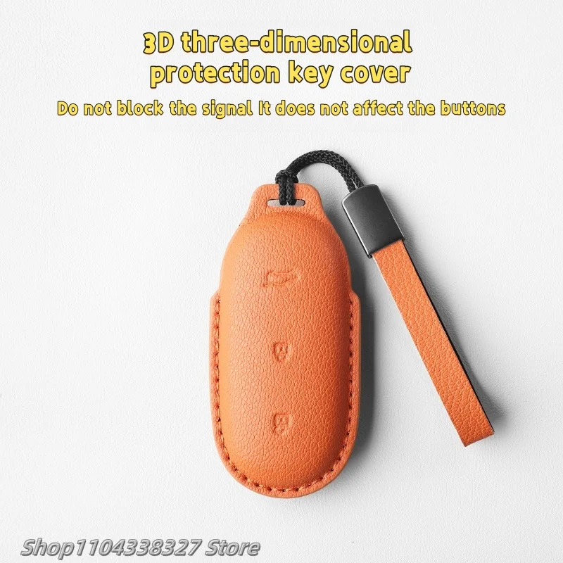 For Li AutoL7 goatskin key sleeve L8 full package L9 original car interior with the same color 3D leather shell buckle