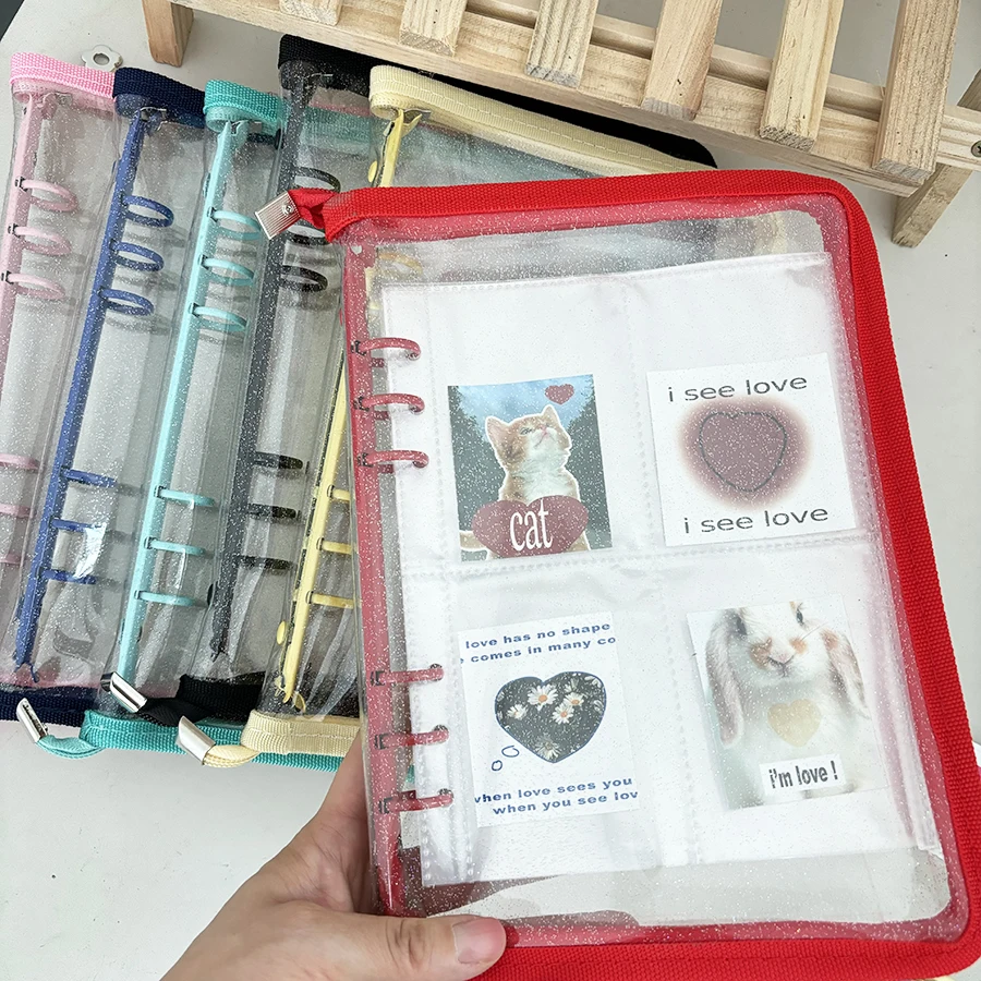 SKYSONIC A5 Loseblatt-Aufbewahrung, transparente Kartenalbumseiten, Reißverschlusstaschen zum Organisieren von Dokumenten und Fotos – Detail 18