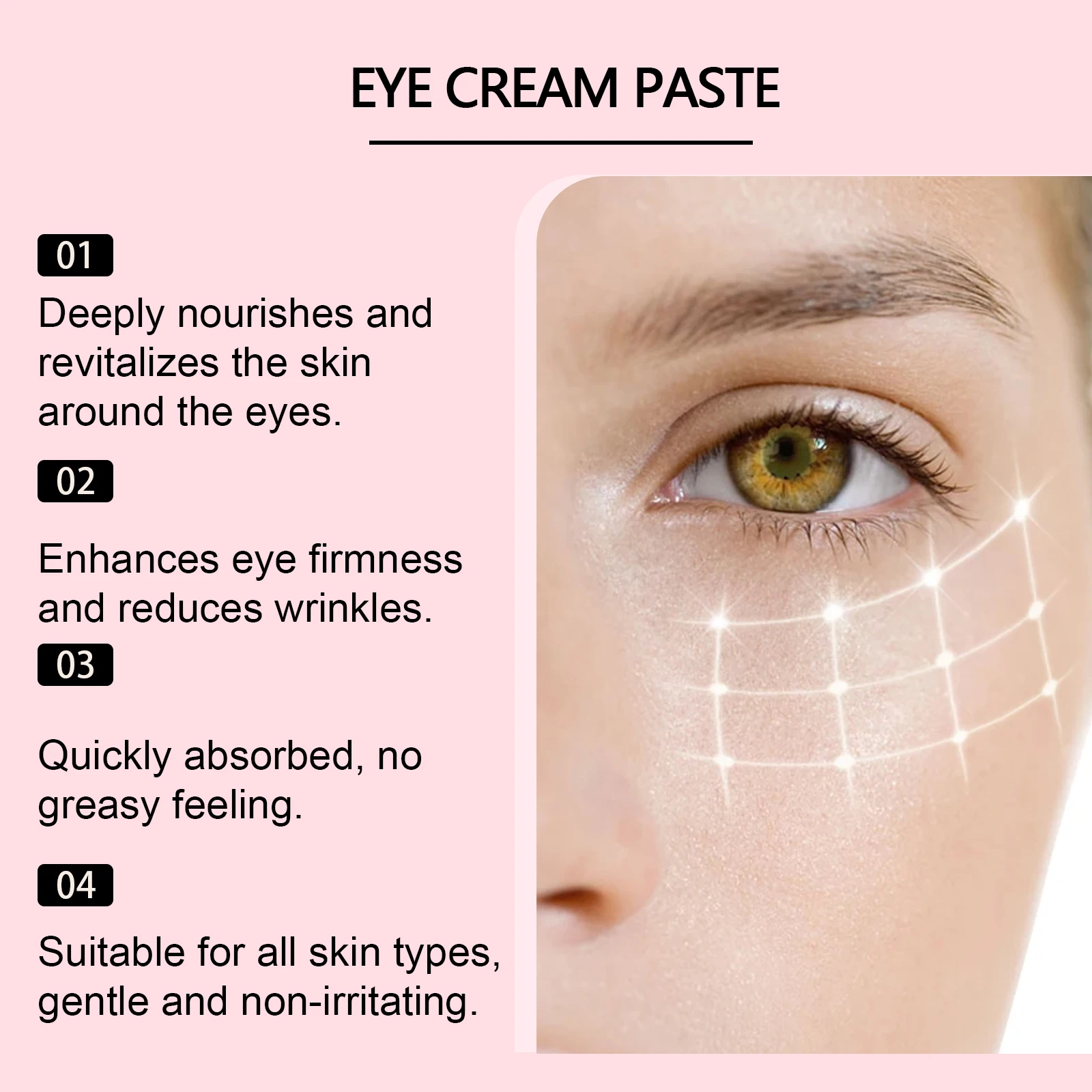 Anti-Wrinkle Firming Eye Cream Paste Deep Moisturizing Eye Essence for Fine Lines Puffiness & Dark Circles Softens Eye Skin