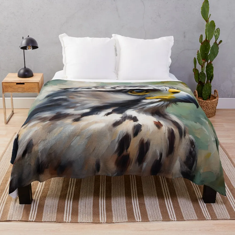 Wildlife - Abstracted Surrealism - Northern Goshawk 3 Throw Blanket Nap Custom Stuffeds Blankets