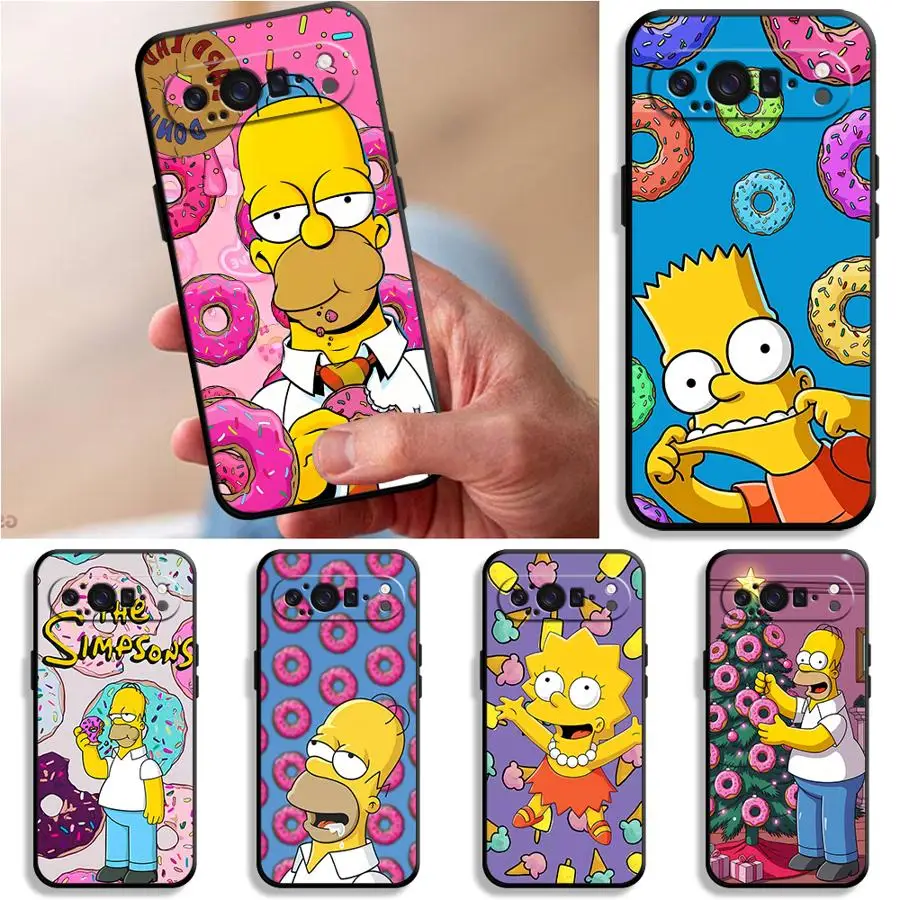 

Чехол S-Simpsons Donut Case для Google Pixel 10A 7a 6a 8a 9a 6 7 8 Pro 10 9 Pro XL Funda Phone Cover