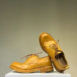 Men's Leather Washed Old Leather Shoes Horse Leather Handmade Goodyear- Low Top Casual Men's Shoes