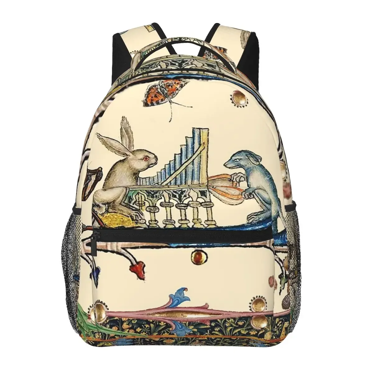 Weird Medieval Bestiary Making Music Backpacks Boys Girls Bookbag Children School Bags Cartoon Travel Rucksack Shoulder Bag