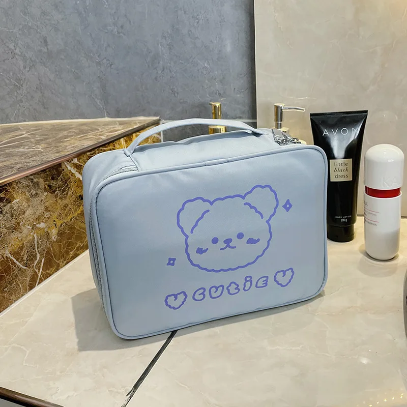 

Portable Cartoon Bear Quilting Women Cosmetic Bag Cute Zipper Makeup Travel Organizer Female Handbag Toiletry Pouch for Girls