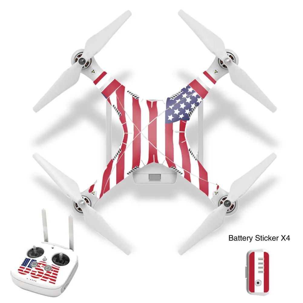 for DJI Phantom 3 3a 3p Drone Remote Controller Battery Carbon Skin Decals Waterproof PVC Stickers