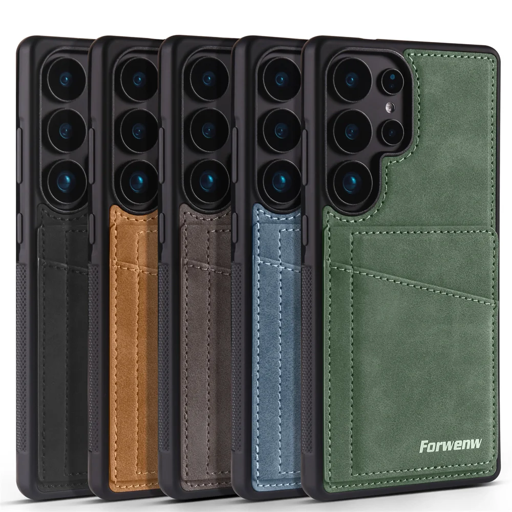 Card Case For Samsung Galaxy S25 Ultra Case Cover For Samsung S25 S24 S23 S22 S21 Plus Luxury Cover 