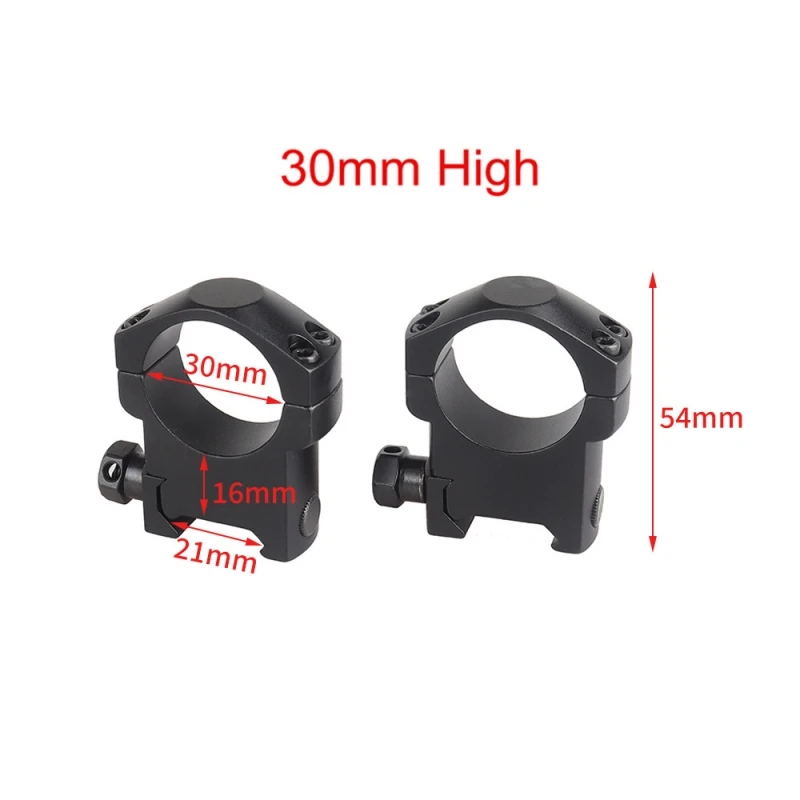 30mm Diameter Hunting Scope Mount Rings  Aluminum Alloy Ring Mount for Tactical Flashlight fit 21mm Picatinny Rail  High/Med/Low