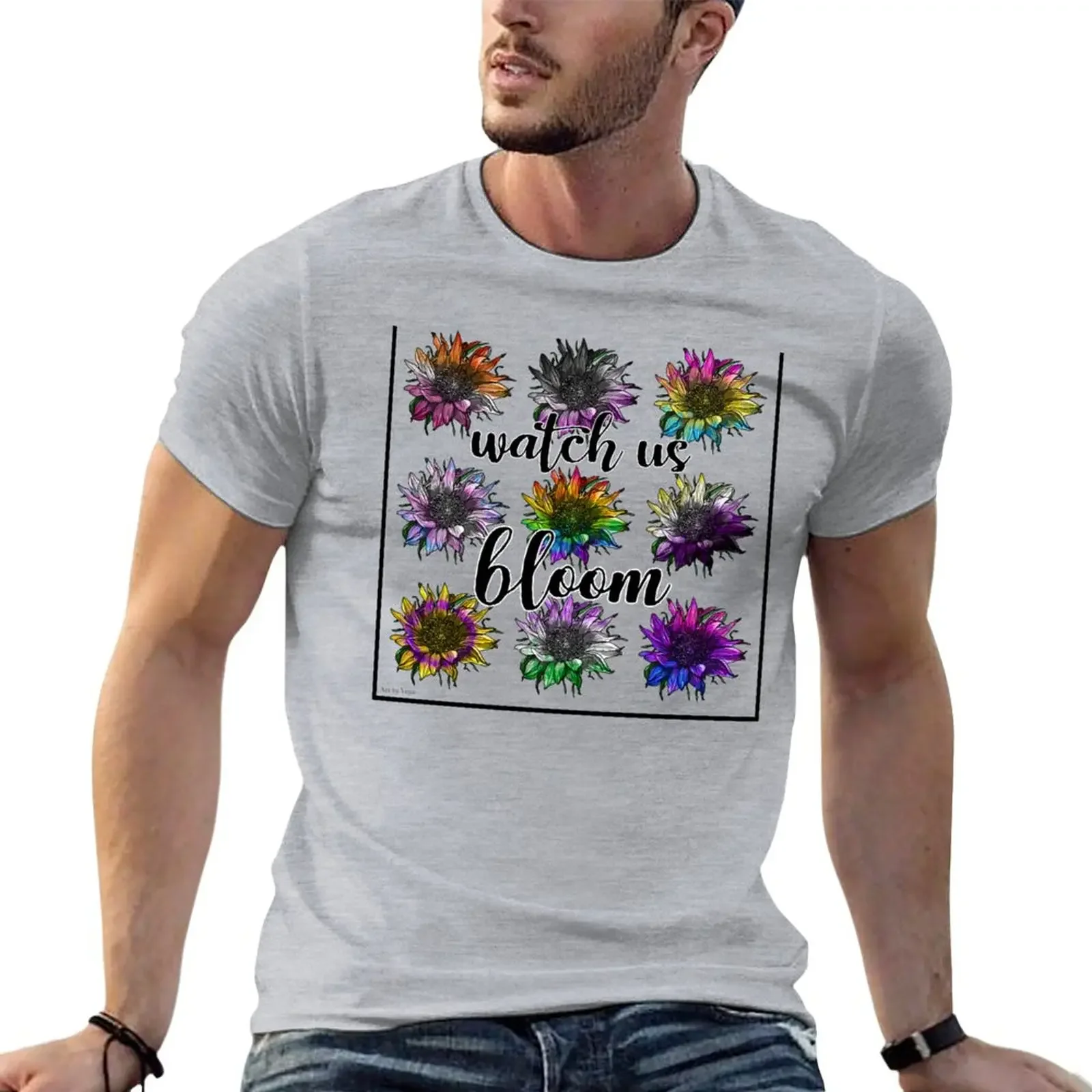 New Watch Us Bloom T-Shirt man clothes boys whites summer top heavyweights mens t shirts pack