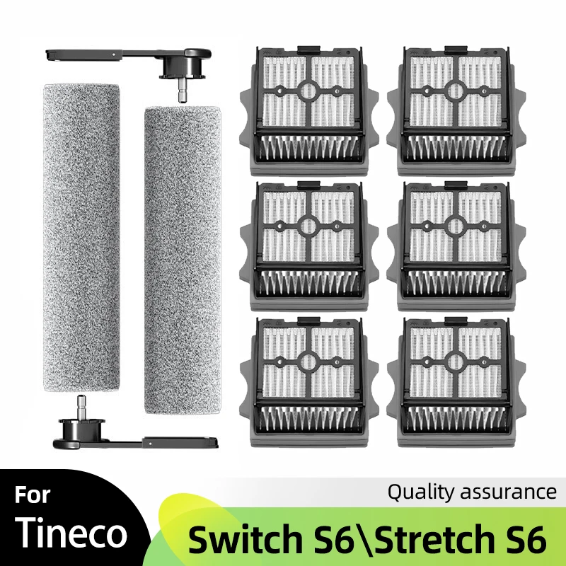 Cocok untuk Tineco lantai satu saklar S6 \ Stretch S6 bagian, penyedot debu basah kering, sikat rol habis pakai, Aksesori Filter HEPA