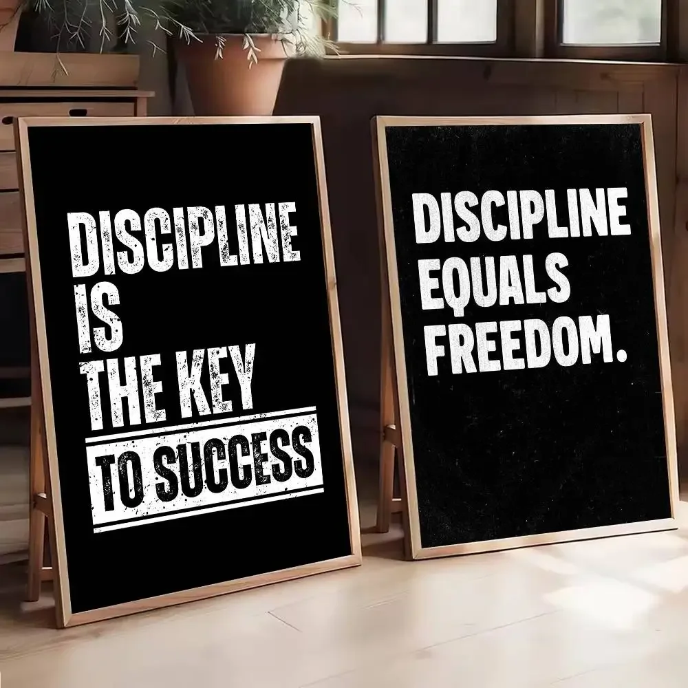 Modern Motivational Quotes Inspirational Discipline Poster Self-adhesive Art Waterproof Paper Sticker Wall Decor