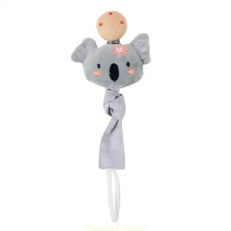

E7CE Wooden Cotton Pacifier Clip for Baby Girl Boy Infant Babies Soother Holder