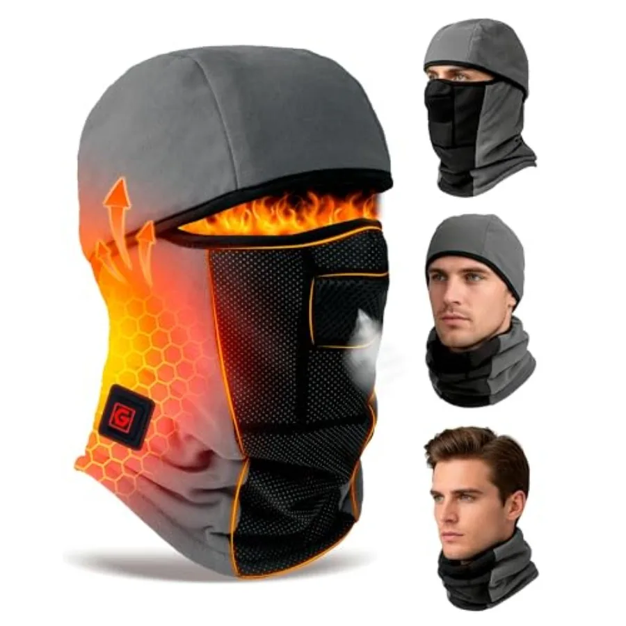

Graphene Heated Balaclava Gifts for Men Women 6000 mAh Battery Packs Intelligent Winter Cold Weather Gift