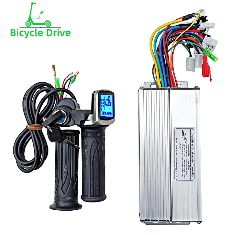 

36V 48V 60V 800W 35A E-Scooter Brushless Motor Universal Controller LCD Speed Display Throttle for Electric Bicycle Motorbike