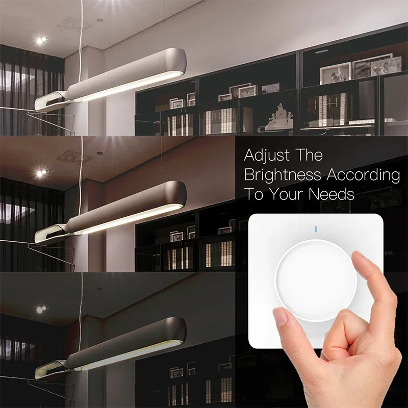 ZigBee WiFi Smart Rotary Light Dimmer Switch Smart Life/Tuya Wireless Remote Control Brightness Memory Work with Alexa Google EU
