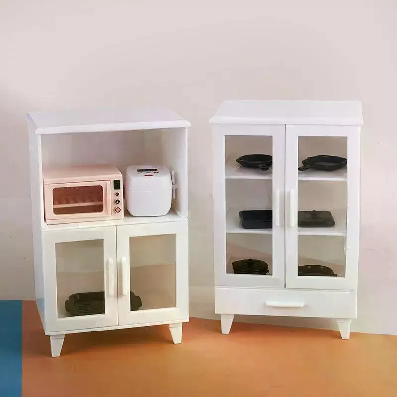 1セット 1:12 ミニチュア食品ごっこ遊びアクセサリーおもちゃ ドールハウス家具モデル キッチン遊びキット ミニチュア炊飯器 キャビネット