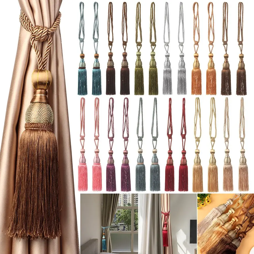 1 Pair Tassel Braided Curtain Tiebacks Tie Backs Curtain Rope Curtain Strap Modern Simple Home Decor Practical Durable